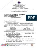 Narrative Report Parents Orientation Sy 2023 2024