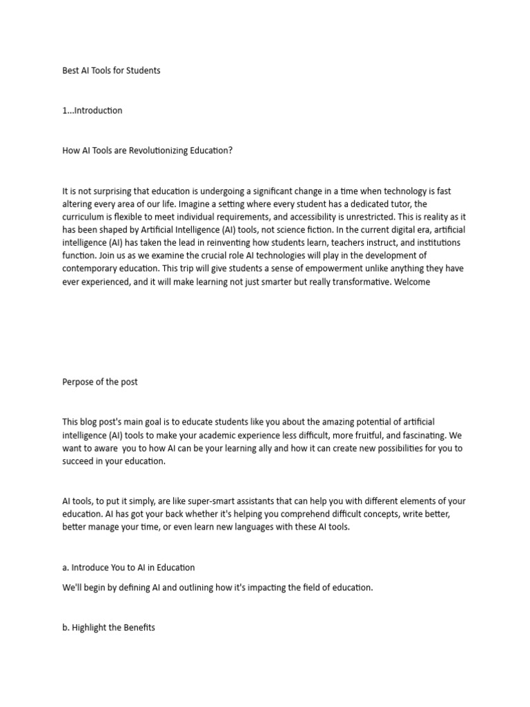 Best AI Tools For Students | PDF