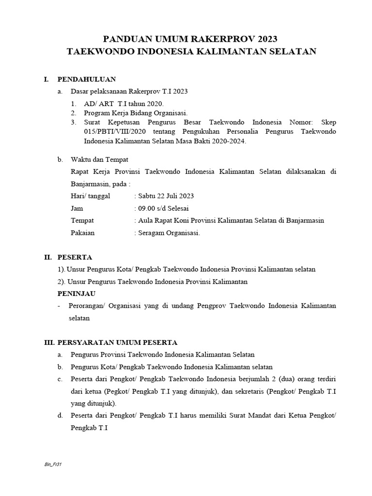Panduan Rakerprov 2023 | PDF