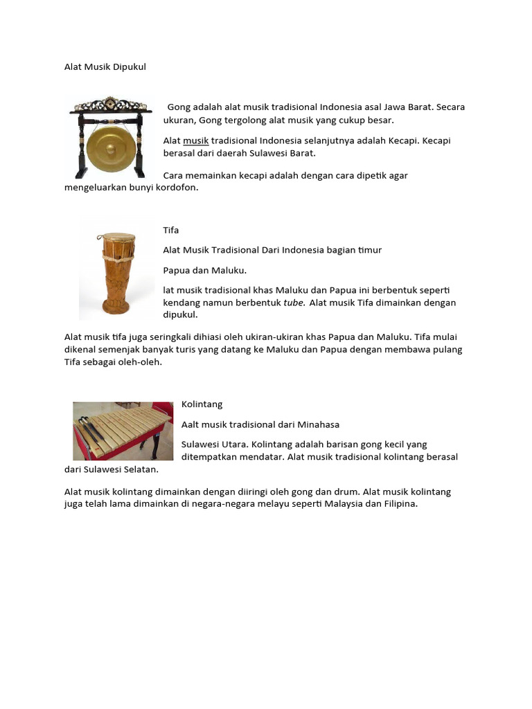 Alat Musik Tradisional yang Dipukul | PDF