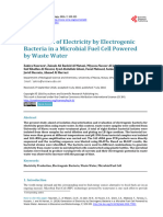 Generation of Electricity by Electrogenic Bacteria