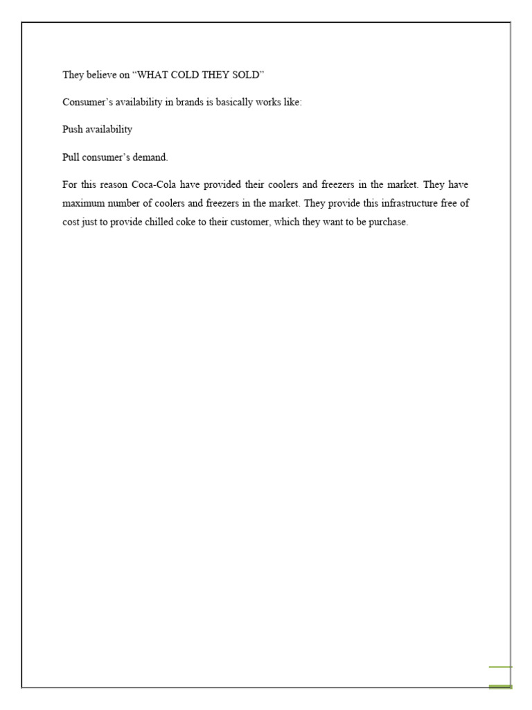 Coca-Cola's Market Strategy Overview | PDF | Pricing | Marketing