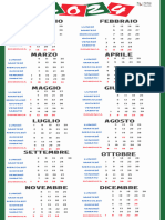 Italiano Calendário 2024 para Os Alunos Meses e Dias Da Semana