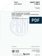 NBR 07190-4 2022 - Projeto de Estruturas de Madeira Parte 4 Metodos de Ensaio para Caracterização Peças Estruturais