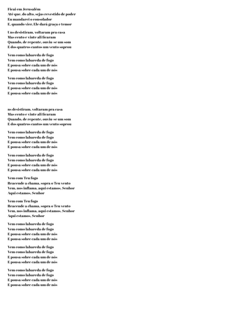 Em jerusal m at que do alto sejas revestido de poder eu mandarei o