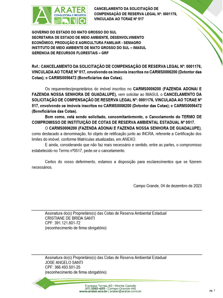 01-Requerimento Compensacao | PDF