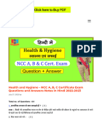 Health and Hygiene - NCC A, B, C Certi Cate Exam Questions and Answers Notes in Hindi 2022-2023