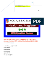 NCC Health and Hygiene MCQ/Objective Questions Answers in Hindi A, B & C Certi Cate Exam 2023-2024