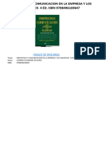 Protocolo y Comunicacion en La Empresa y Los Negocios 4 Ed. Isbn 9788496169647