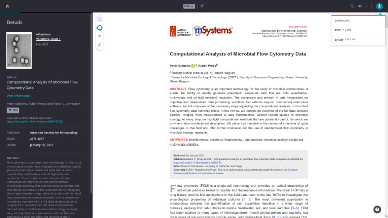 Computational Analysis of Microbial Flow Cytometry Data | PDF | Flow ...