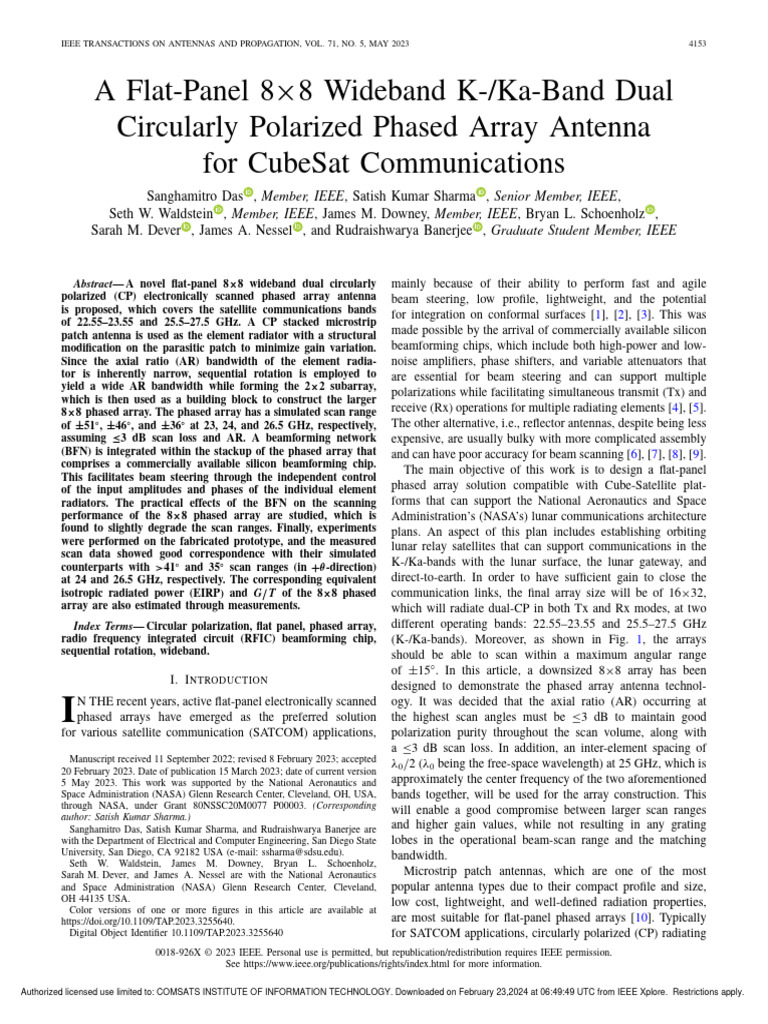 Wideband Phased Array Antenna for CubeSats | PDF | Antenna (Radio ...