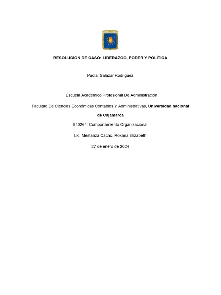 Casos Liderazgo y Poder y Política | PDF