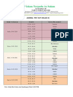 Jadwal Try Out Kelas Ix