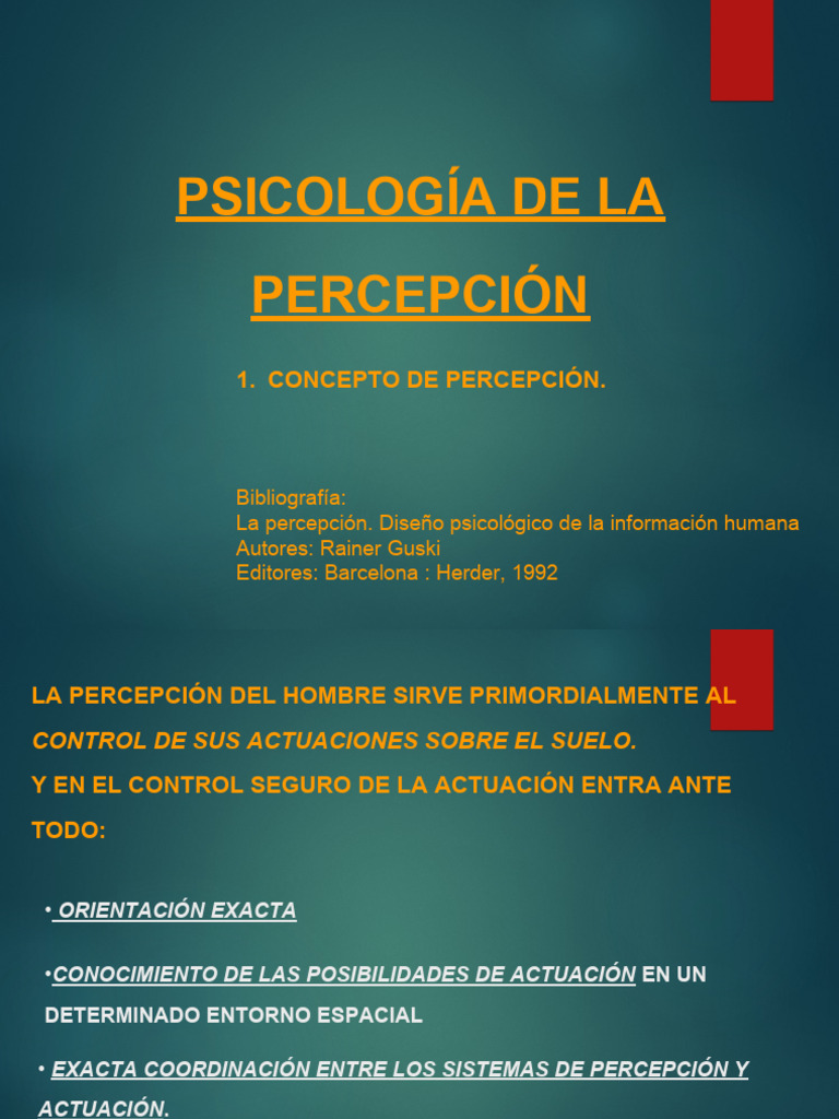 Conceptos Clave de la Percepción en Psicología | PDF | Percepción ...