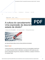 A Cultura Do Cancelamento No Brasil - Uma Expressão Da Descrença No Estado de Direito - Horizontes