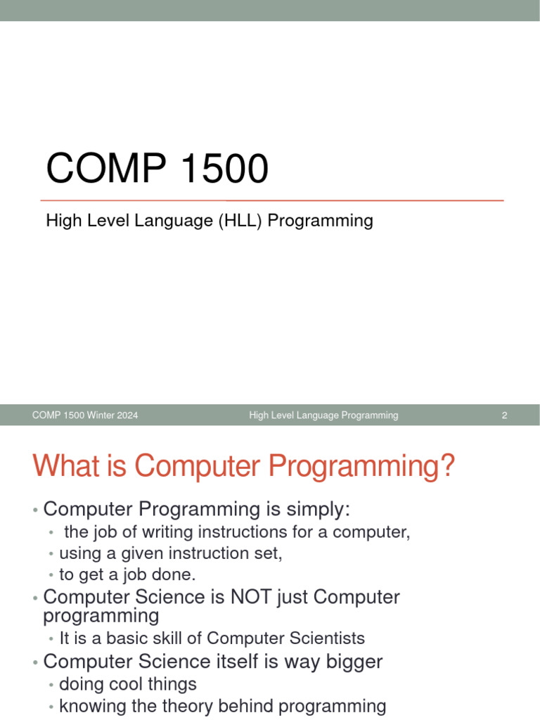 High Level Language Programming Guide | PDF