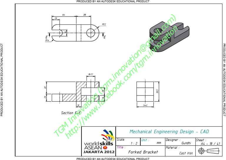 Mechanical Engineering CAD Design Sheet | PDF