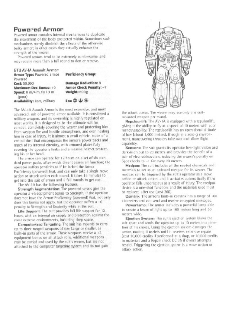 Powered Armor GTU-AV-IA ASSOLT ARMOR | PDF