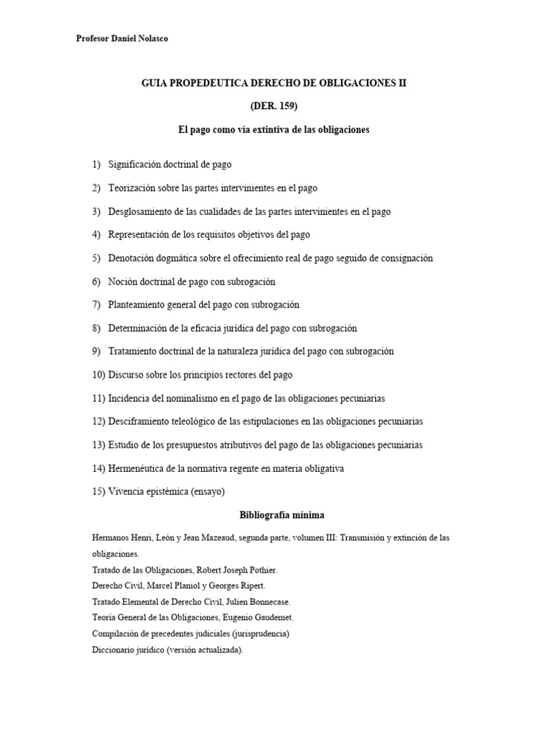 Pago en Derecho de Obligaciones II | PDF | Pagos | Derecho empresarial
