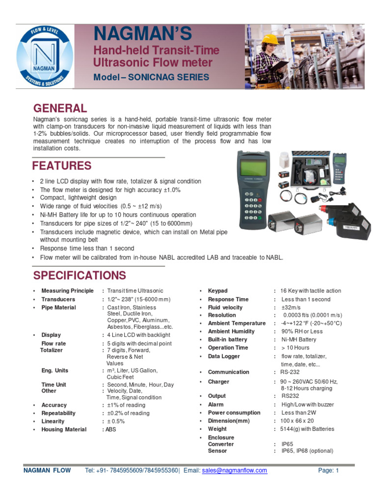 Handheld Ultrasonic Flow Meter Overview | PDF | Flow Measurement ...