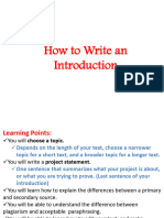 How To Write An Introduction