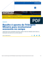 Basalto É Aposta Do Triângulo Mineiro para Revolucionar Economia No Campo