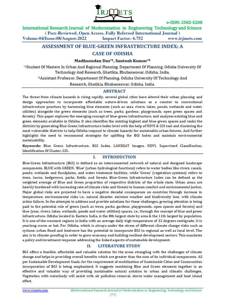 Blue Green Infrastructure Pdf Green Infrastructure Stormwater