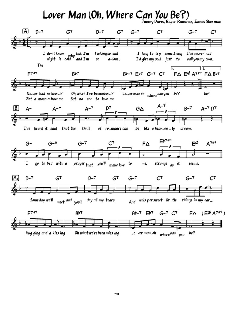 Lover Man Oh Where Can You Be | PDF