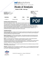 Certificate of Analysis: Sulfate IC CRM - 1000 MG/L