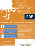 Lakshmi Projects Sales Structure Dilemma