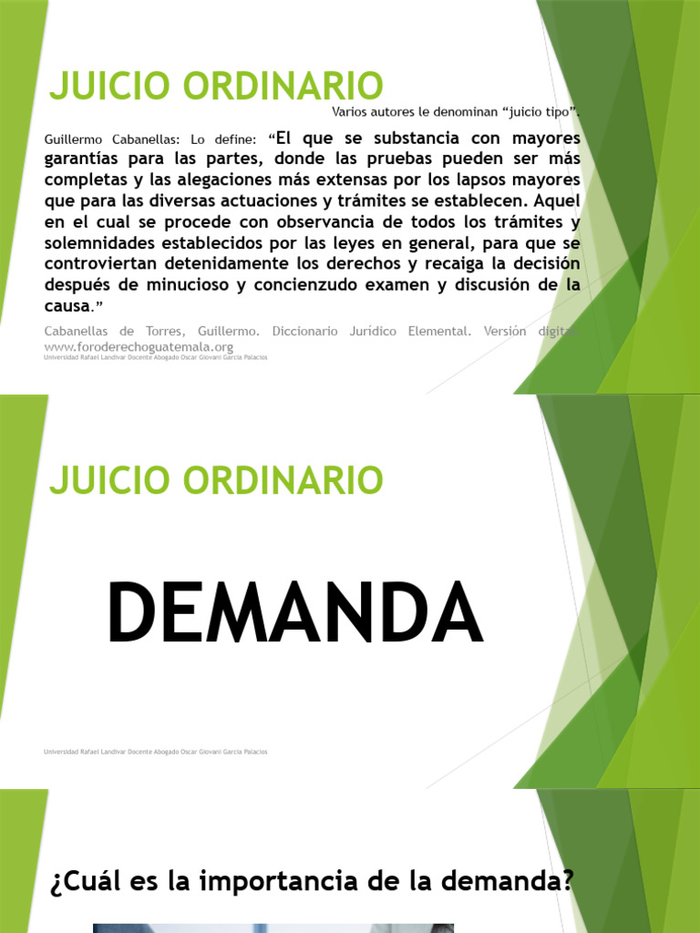 Juicio Ordinario: Proceso y Demandas | PDF | Derecho