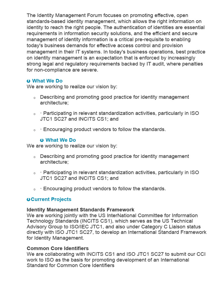 Identity Management | PDF | Iso/Iec Jtc 1 | International Organization ...