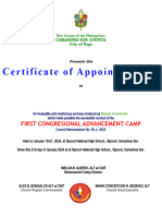Certificate OF Appointment