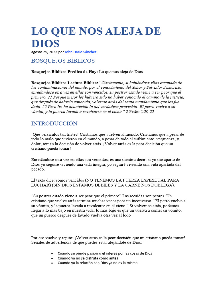 10 Actitudes que Alejan de Dios | PDF | Dios | Pecado