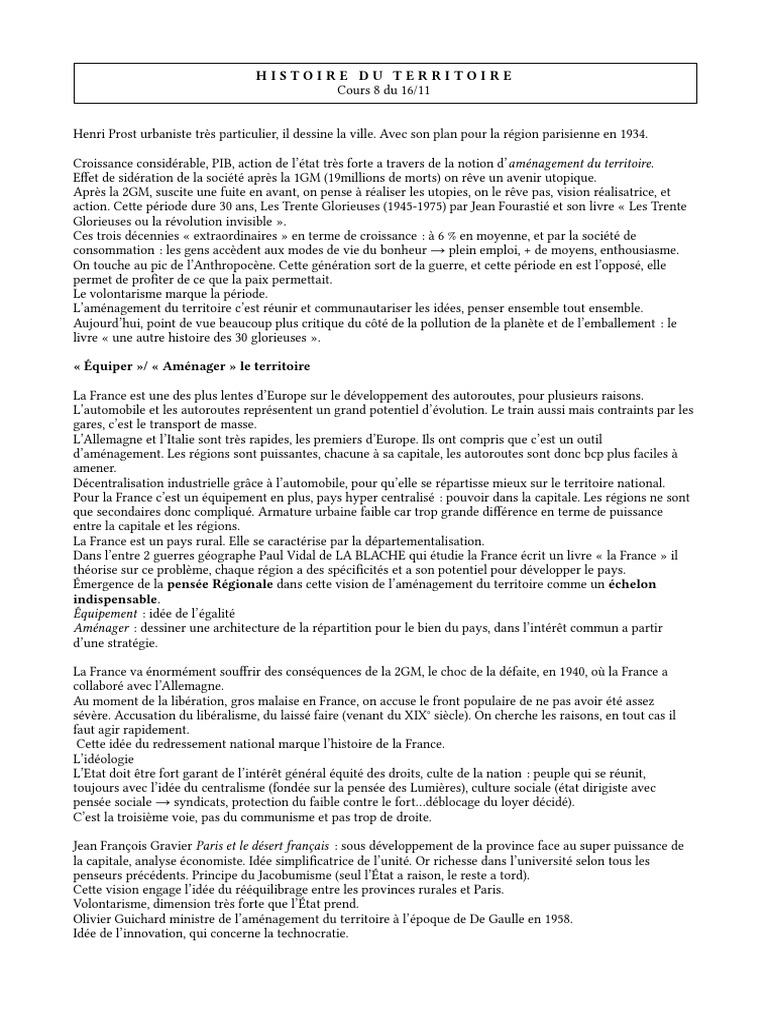 Aménagement du territoire en France (1945-1975) | PDF | France | Science