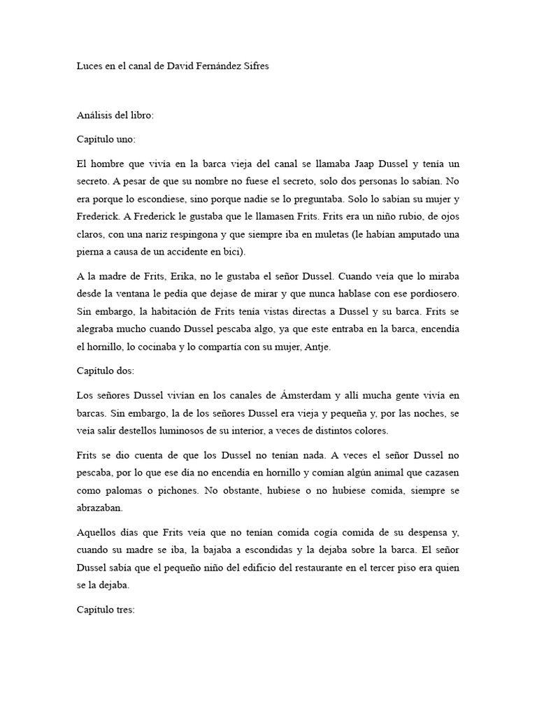 Luces en El Canal de David Fernández Sifres | PDF