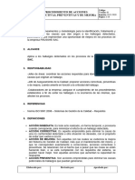 Procedimiento de Acciones Correctivas, Preventivas y de Mejora