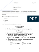 2.4 Stationary Points and Lagrange Multiplier