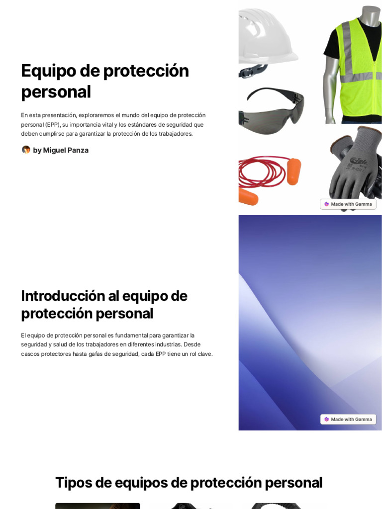 Equipo de Proteccion Personal | PDF | Valores | Seguridad y salud ...