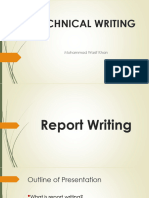 TW, Report Writing