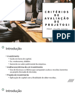 Critérios de Avaliação de Projetos I