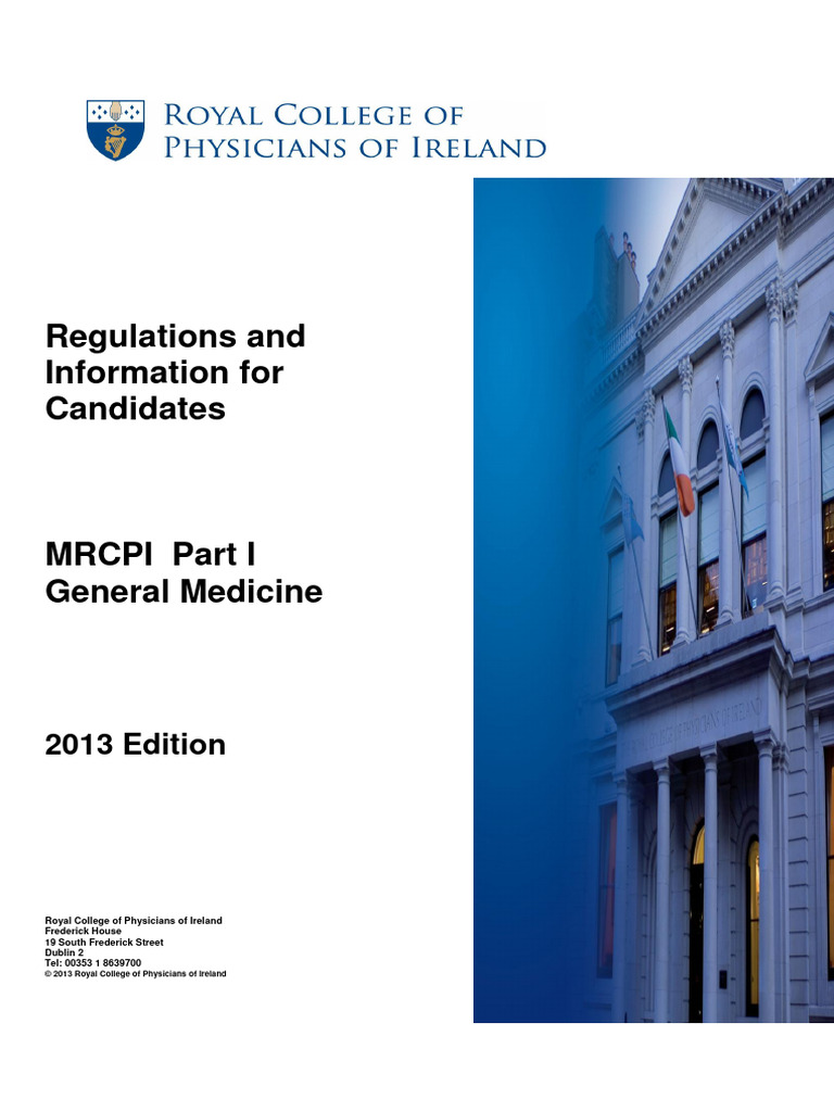 MRCPI Part I Exam Regulations 2023 | PDF | Medicine | Internal Medicine