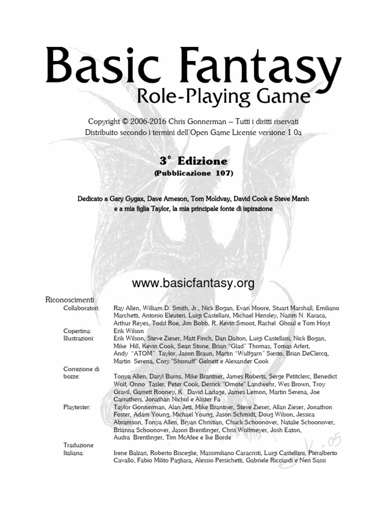 Basic Fantasy RPG Rules | PDF | History