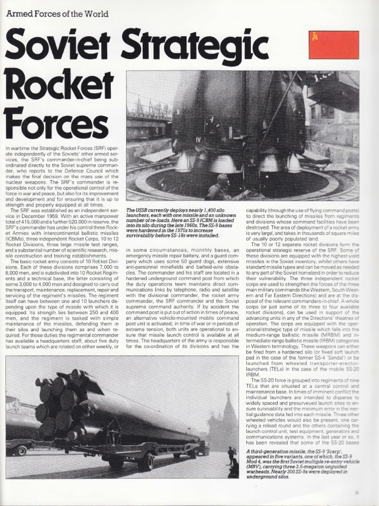 Soviet Strategic Rocket Forces Overview | PDF | Rockets And Missiles ...