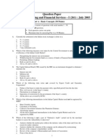 Question Paper Investment Banking and Financial Services - I (261) : July 2003