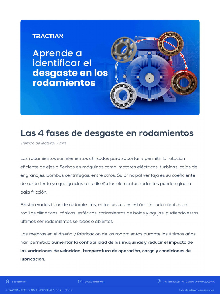 Las 4 Fases de Desgaste en Rodamientos | PDF