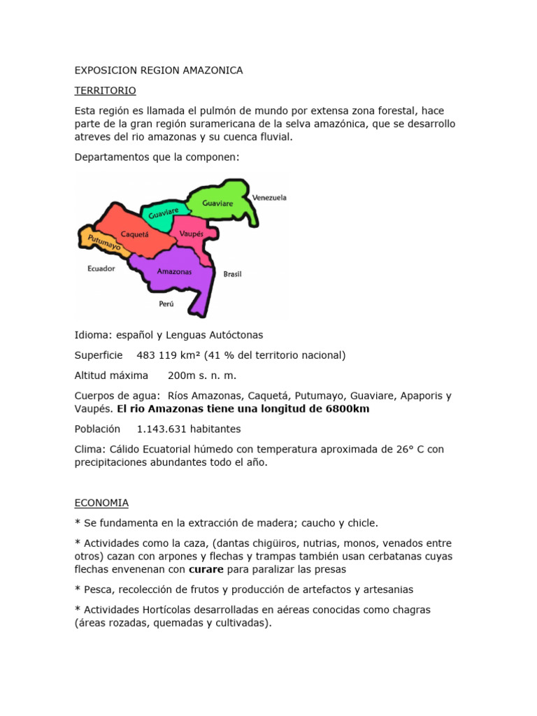 Exposicion Region Amazonica | PDF | Selva amazónica