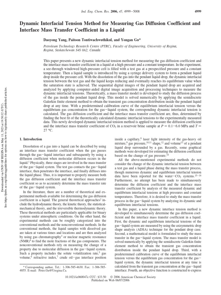 Dr. Yangs Paper - Ind. Eng. Chem. Res (45,4999-5008 2006) | PDF