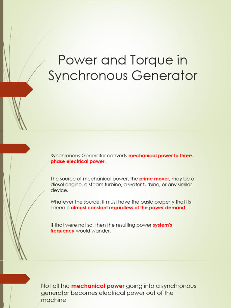 Power Flow in Synchronous Generators | PDF