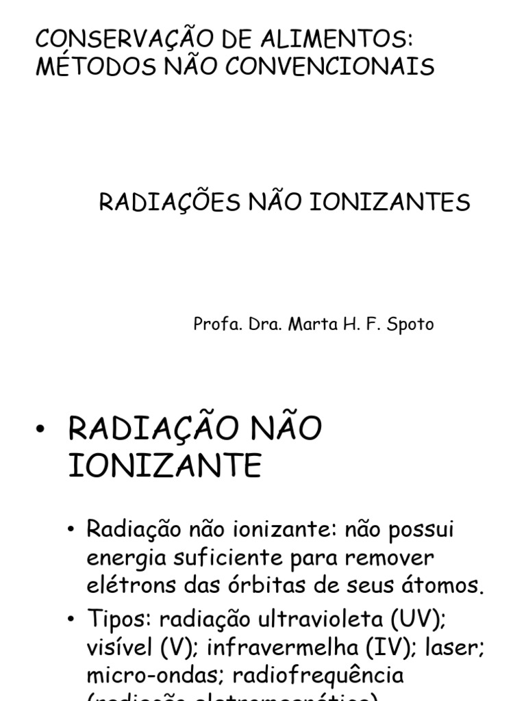 Aula 4 Radiações Não Ionizantes | PDF | Ultravioleta | Radiação ...